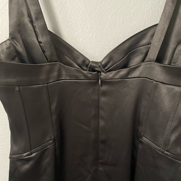 NWOT Zara corset satin midi dress in black. Size Medium - Picture 7 of 10